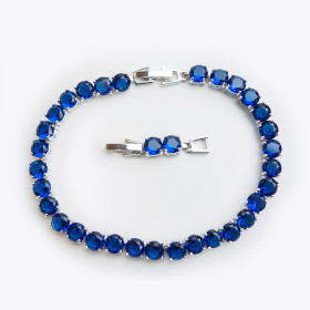 Montana Tennis CZ Bracelet with Brass In Rhodium Plating