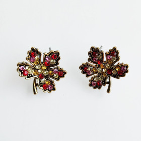 Crystal Maple Leaf Earrings