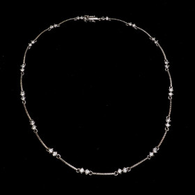 Clear CZ Necklace with Rhodium