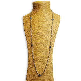 Delicate Designer Inspiration Pave Crystal long necklace