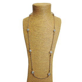 Delicate Designer Inspiration Pave Disk Necklace