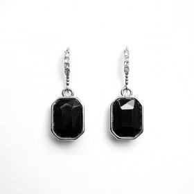 Square crystal drop earring