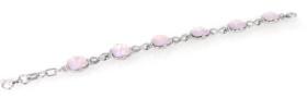 Square Birthstone Rose Water Opal Bracelet in Rhodium