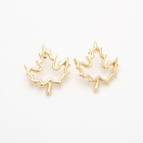 Gold Maple Leaf Frame Earrings