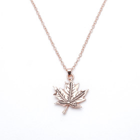 Rose Gold Maple Leaf Short Necklace