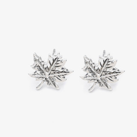 Antique Silver Maple Leaf Earrings