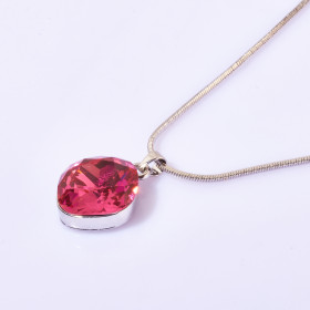 Square Crystal Birthstone Necklace