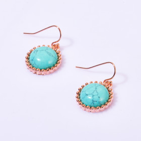 Semi-precious Round Stone Earring
