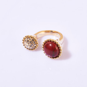 Semi-precious Round Stone Ring