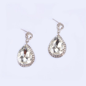Crystal Teardrop Pieced Earring