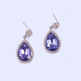 Crystal Teardrop Pieced Earring