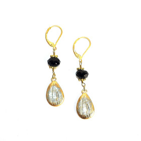 Teardrop Beads Gold Plated Earrings