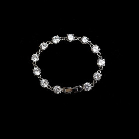 Clear Tennis Crystal Bracelet in Rhodium