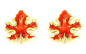 Red Maple Leaf Earrings