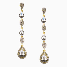 Crystal Teardrop  Pierced Linear Earring