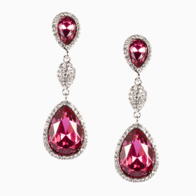 Classy Teardrop Fuchsia Earrings