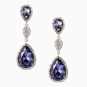 Classy Teardrop Purple Earrings