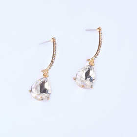 Crystal Teardrop Pierced Earring 