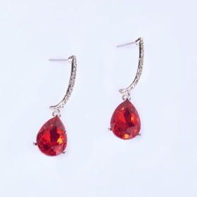 Crystal Teardrop Pierced Earring 