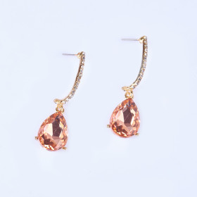 Crystal Teardrop Pierced Earring 