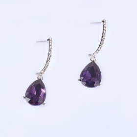 Crystal Teardrop Pierced Earring 