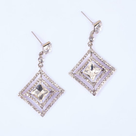 Crystal Square Pierced Earring 