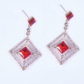 Crystal Square Pierced Earring 
