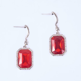 Crystal Square Pierced Earring 