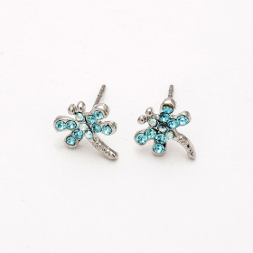 Crystal Mini Dragonfly Studs Earrings