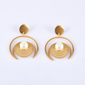 Fancy Pearl Earring with Stainless Steel