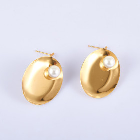 Fancy Pearl Earring with Stainless Steel